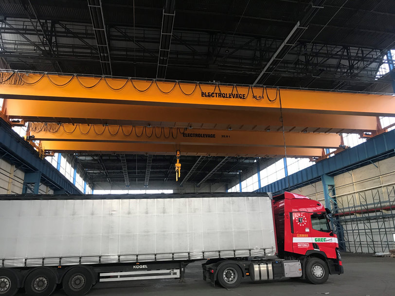 Se instala una séptima grúa puente Verlinde de 40 toneladas en los almacenes de Greg Transports en Bélgica